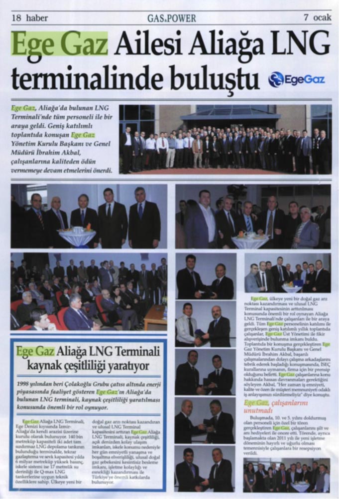 EgeGaz Ailesi Aliağa LNG Terminalinde Buluştu EgeGaz Ailesi Aliağa LNG Terminalinde Buluştu