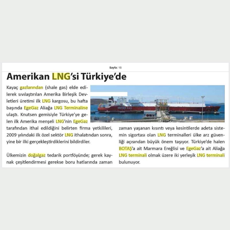 Amerikan LNG'si Türkiye'de Amerikan LNG'si Türkiye'de